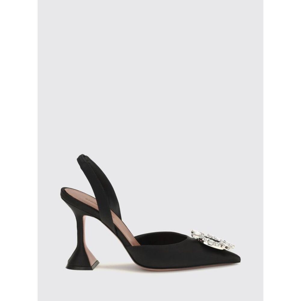 Amina Muaddi Women Amina Muaddi Begum Satin Slingback Pumps With Jewel Buckle